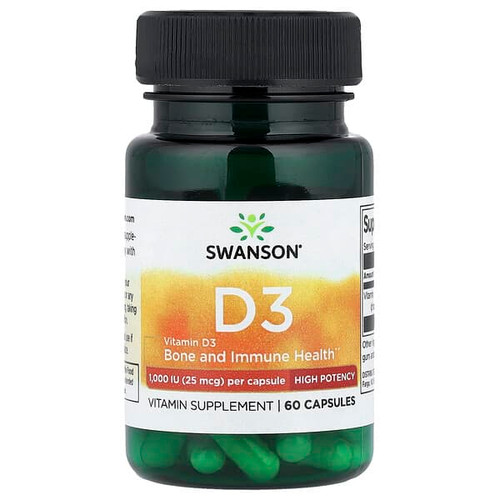 <img alt="Swanson Vitamins, Vitamin D3, High Potency, 25 mcg (1,000 IU), 60 Capsules" title="Swanson Vitamins, Vitamin D3, High Potency, 25 mcg (1,000 IU), 60 Capsules,087614115108"