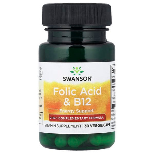 <img alt="Swanson Vitamins, Folic Acid & B12, 30 Veggie Caps" title="Swanson Vitamins, Folic Acid & B12, 30 Veggie Caps,087614026701"