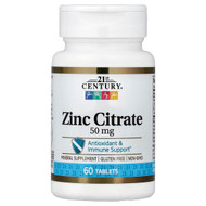 <img alt="21st Century, Zinc Citrate, 50 mg, 60 Tablets" title="21st Century, Zinc Citrate, 50 mg, 60 Tablets,740985280263"