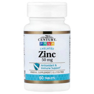 <img alt="21st Century, Chelated Zinc, 50 mg, 60 Tablets" title="21st Century, Chelated Zinc, 50 mg, 60 Tablets,740985280249"