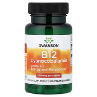 <img alt="Swanson Vitamins, Vitamin B12, 500 mcg, 100 Vegan Capsules" title="Swanson Vitamins, Vitamin B12, 500 mcg, 100 Vegan Capsules,087614010304"
