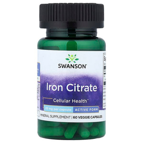 <img alt="Swanson Vitamins, Iron Citrate, Active Form, 25 mg, 60 Veggie Capsules" title="Swanson Vitamins, Iron Citrate, Active Form, 25 mg, 60 Veggie Capsules,087614113777"