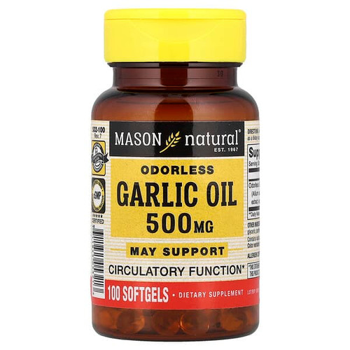 <img alt="Mason Natural, Odorless Garlic Oil, 500 mg , 100 Softgels" title="Mason Natural, Odorless Garlic Oil, 500 mg , 100 Softgels,311845053213"