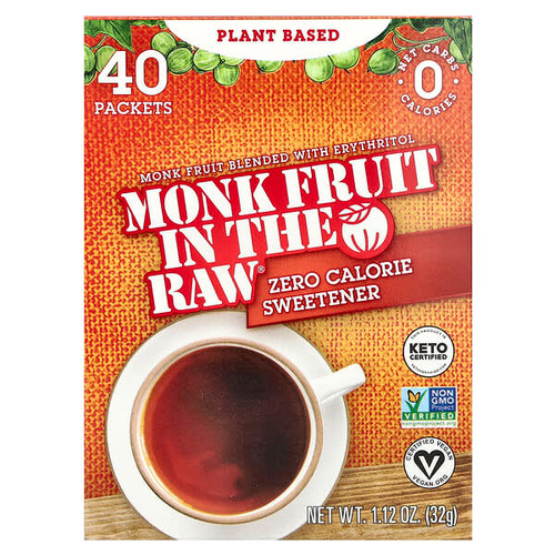 <img alt="In the Raw, Monk Fruit In The Raw, Zero Calorie Sweetener, 40 Packets, 1.12 oz (32 g)" title="In the Raw, Monk Fruit In The Raw, Zero Calorie Sweetener, 40 Packets, 1.12 oz (32 g),044800711407"