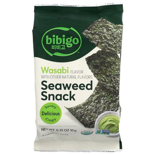 <img alt="Bibigo, Seaweed Snack, Wasabi, 0.35 oz (10 g)" title="Bibigo, Seaweed Snack, Wasabi, 0.35 oz (10 g),807176540275"