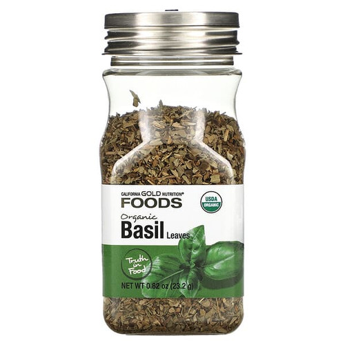 <img alt="California Gold Nutrition, Foods, Organic Basil Leaves, 0.82 oz (23.2 g)" title="California Gold Nutrition, Foods, Organic Basil Leaves, 0.82 oz (23.2 g),898220020416"