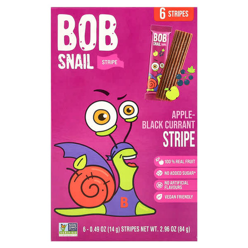 <img alt="Bob Snail, Fruit Stripe, Apple-Black Currant, 6 Count, 0.49 oz (14 g) Each" title="Bob Snail, Fruit Stripe, Apple-Black Currant, 6 Count, 0.49 oz (14 g) Each,628693669528"