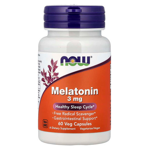<img alt="Now Foods, Melatonin, 3 mg, 60 Veg Capsules" title="Now Foods, Melatonin, 3 mg, 60 Veg Capsules,733739032553"