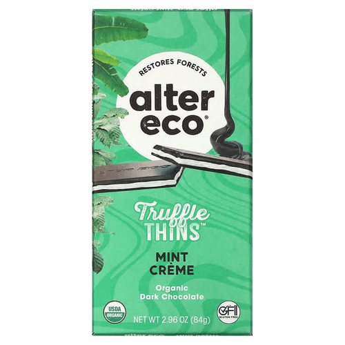 <img alt="Alter Eco, Truffle Thins, Organic Dark Chocolate Bar, Mint Creme, 2.96 oz (84 g)" title="Alter Eco, Truffle Thins, Organic Dark Chocolate Bar, Mint Creme, 2.96 oz (84 g),817670012321"