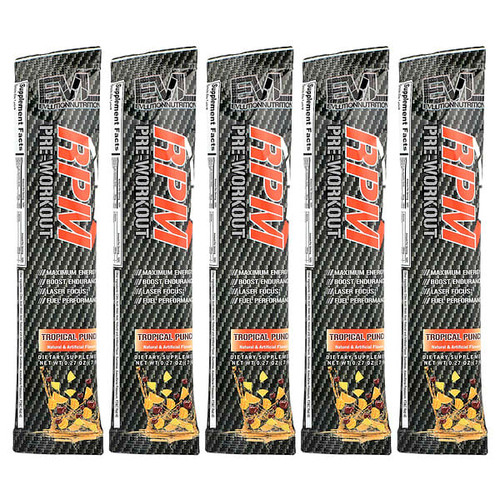<img alt="EVLution Nutrition, RPM Pre-Workout, Tropical Punch, 5 Packs, 0.27 oz (7.8 g) Each" title="EVLution Nutrition, RPM Pre-Workout, Tropical Punch, 5 Packs, 0.27 oz (7.8 g) Each,810167100938"