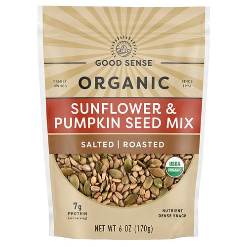 <img alt="Good Sense, Organic Sunflower & Pumpkin Seed Mix, Salted, Roasted, 6 oz (170 g)" title="Good Sense, Organic Sunflower & Pumpkin Seed Mix, Salted, Roasted, 6 oz (170 g),030243877329"