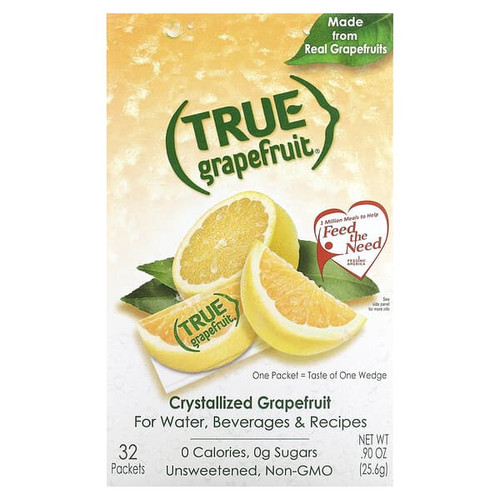 <img alt="True Citrus, True Grapefruit, Crystallized Grapefruit, Unsweetened, 32 Packets .90 oz (25.6 g)" title="True Citrus, True Grapefruit, Crystallized Grapefruit, Unsweetened, 32 Packets .90 oz (25.6 g),810979001614"