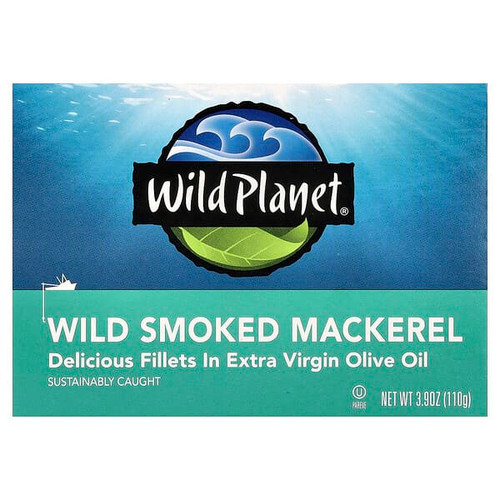 <img alt="Wild Planet, Wild Smoked Mackerel In Extra Virgin Olive Oil, 3.9 oz (110 g)" title="Wild Planet, Wild Smoked Mackerel In Extra Virgin Olive Oil, 3.9 oz (110 g),829696002705"