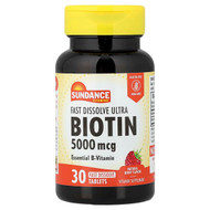 <img alt="Sundance Vitamins, Biotin, Natural Berry, 5,000 mcg, 30 Fast Dissolve Tablets" title="Sundance Vitamins, Biotin, Natural Berry, 5,000 mcg, 30 Fast Dissolve Tablets,840093102294"