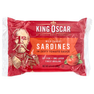 <img alt="King Oscar, Wild Caught Sardines In Zesty Tomato Sauce, 3.75 oz (106 g)" title="King Oscar, Wild Caught Sardines In Zesty Tomato Sauce, 3.75 oz (106 g),034800006122"