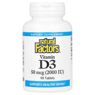 <img alt="Natural Factors, Vitamin D3, 50 mcg (2,000 IU), 90 Tablets" title="Natural Factors, Vitamin D3, 50 mcg (2,000 IU), 90 Tablets,068958010526"