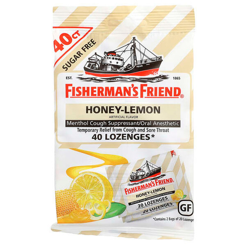 <img alt="Fishermans Friend, Menthol Cough Suppressant Oral Anesthetic Lozenges, Honey-Lemon, 40 Lozenges" title="Fishermans Friend, Menthol Cough Suppressant Oral Anesthetic Lozenges, Honey-Lemon, 40 Lozenges,853236005178"