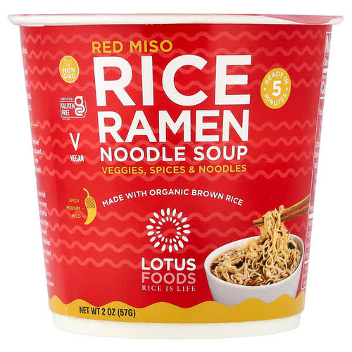 <img alt="Lotus Foods, Rice Ramen Noodle Soup, Red Miso, 2 oz (57 g)" title="Lotus Foods, Rice Ramen Noodle Soup, Red Miso, 2 oz (57 g),708953651019"