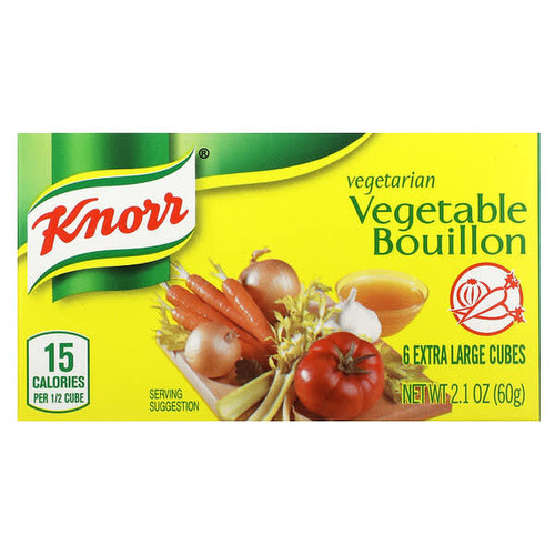 <img alt="3 PACK of Knorr, Vegetarian Vegetable Bouillon, 6 Extra Large Cubes, 2.1 oz (60 g)" title="3 PACK of Knorr, Vegetarian Vegetable Bouillon, 6 Extra Large Cubes, 2.1 oz (60 g),048001711778"