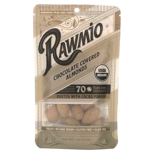 <img alt="Rawmio, Chocolate Covered Almonds, 70% Dark Raw Chocolate, 2 oz (56.7 g)" title="Rawmio, Chocolate Covered Almonds, 70% Dark Raw Chocolate, 2 oz (56.7 g),850018464383"