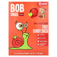 <img alt="Bob Snail, Fruit Gummy Snack, Apple-Sour Cherry, 10 Pouches, 0.32 oz (9 g) Each" title="Bob Snail, Fruit Gummy Snack, Apple-Sour Cherry, 10 Pouches, 0.32 oz (9 g) Each,628693669573"
