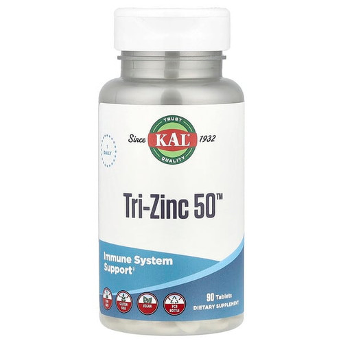 <img alt="KAL, Tri-Zinc 50, 90 Tablets (50 mg per Tablet)" title="KAL, Tri-Zinc 50, 90 Tablets (50 mg per Tablet),021245955092"