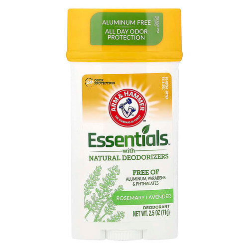 <img alt="Arm & Hammer, Essentials with Natural Deodorizers, Deodorant, Rosemary Lavender, 2.5 oz (71 g)" title="Arm & Hammer, Essentials with Natural Deodorizers, Deodorant, Rosemary Lavender, 2.5 oz (71 g),033200190202"
