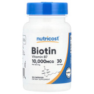 <img alt="Nutricost, Biotin, 10,000 mcg, 30 Capsules" title="Nutricost, Biotin, 10,000 mcg, 30 Capsules,810014677156"