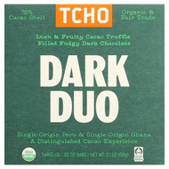 <img alt="TCHO, Dark Duo, Cacao Truffle Filled Fudgy Dark Chocolate, 75% Cacao Shell, 3 Bars, 0.70 oz Each" title="TCHO, Dark Duo, Cacao Truffle Filled Fudgy Dark Chocolate, 75% Cacao Shell, 3 Bars, 0.70 oz Each,812603018135"