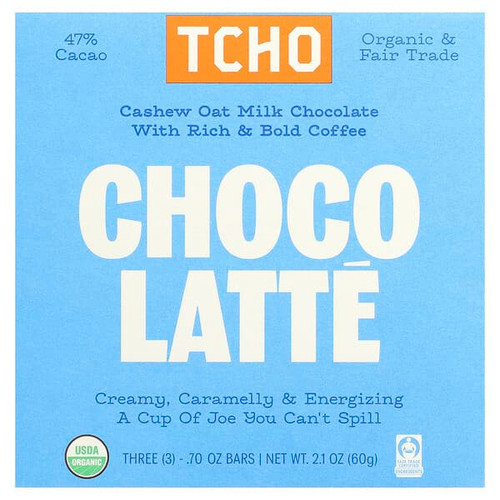<img alt="TCHO, Choco Latte, Milk Chocolate with Coffee, 47% Cacao, 3 Bars, 0.70 oz Each" title="TCHO, Choco Latte, Milk Chocolate with Coffee, 47% Cacao, 3 Bars, 0.70 oz Each,812603019767"