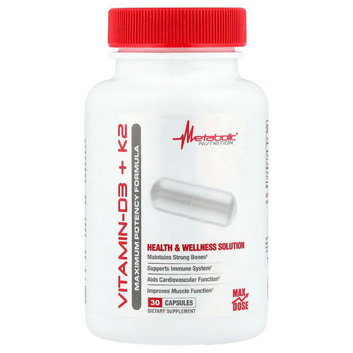 <img alt="Metabolic Nutrition, Vitamin D3 + K2, 30 Capsules" title="Metabolic Nutrition, Vitamin D3 + K2, 30 Capsules,764779507534"