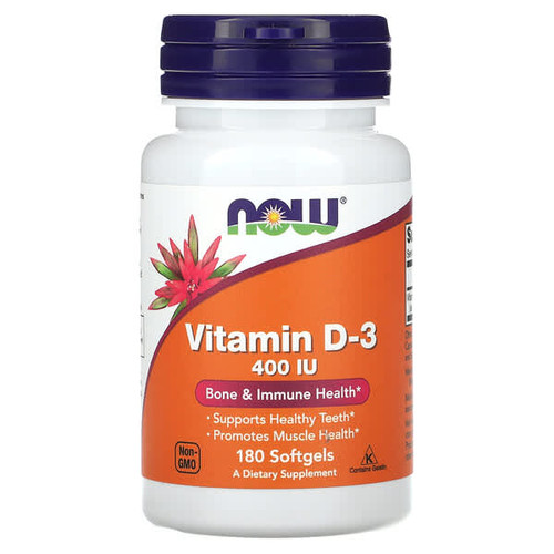 <img alt="Now Foods, Vitamin D-3, 400 IU, 180 Softgels" title="Now Foods, Vitamin D-3, 400 IU, 180 Softgels,733739003645"