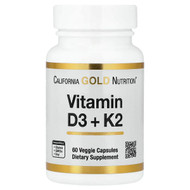 <img alt="California Gold Nutrition, Vitamin D3 + K2, 60 Veggie Capsules" title="California Gold Nutrition, Vitamin D3 + K2, 60 Veggie Capsules,898220025121"