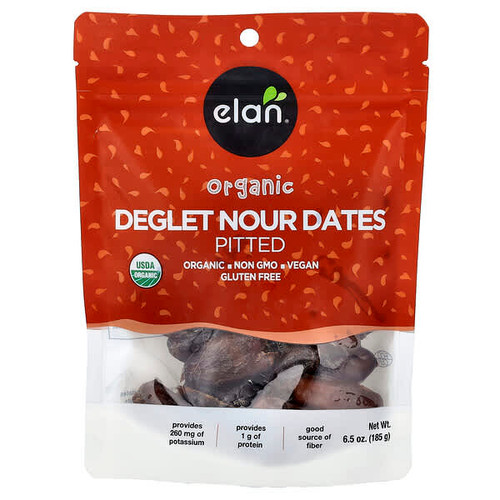<img alt="Elan, Organic Deglet Nour Dates, Pitted, 6.5 oz (185 g)" title="Elan, Organic Deglet Nour Dates, Pitted, 6.5 oz (185 g),805509080801"