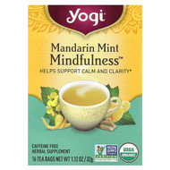<img alt="Yogi Tea, Mindfulness, Mandarin Mint, Caffeine Free, 16 Tea Bags, 1.12 oz (32 g)" title="Yogi Tea, Mindfulness, Mandarin Mint, Caffeine Free, 16 Tea Bags, 1.12 oz (32 g),076950209046"