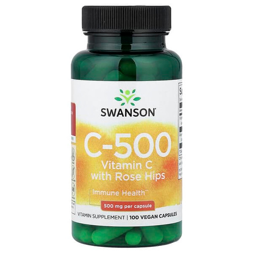 <img alt="Swanson Vitamins, C-500, Vitamin C With Rose Hips, 100 Vegan Capsules" title="Swanson Vitamins, C-500, Vitamin C With Rose Hips, 100 Vegan Capsules,087614011011"