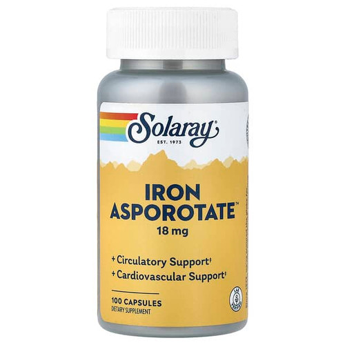 <img alt="Solaray, Iron Asporotate, 18 mg, 100 Capsules" title="Solaray, Iron Asporotate, 18 mg, 100 Capsules,076280046007"