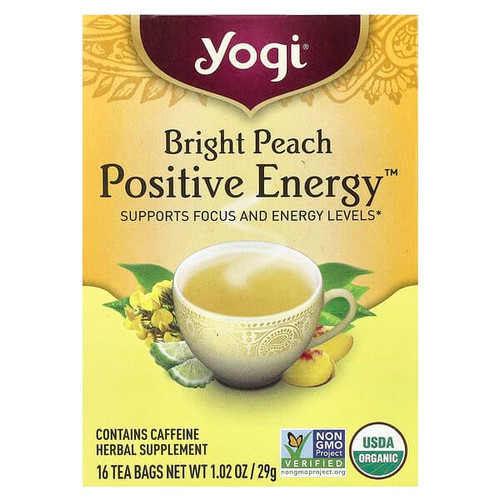 <img alt="Yogi Tea, Positive Energy, Bright Peach , 16 Tea Bags, 1.02 oz (29 g)" title="Yogi Tea, Positive Energy, Bright Peach , 16 Tea Bags, 1.02 oz (29 g),076950208780"