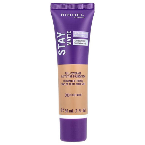 <img alt="Rimmel London, Stay Matte, Full Coverage Mattifying Foundation, 303 True Nude, 1 fl oz (30 ml)" title="Rimmel London, Stay Matte, Full Coverage Mattifying Foundation, 303 True Nude, 1 fl oz (30 ml),3607342675834"