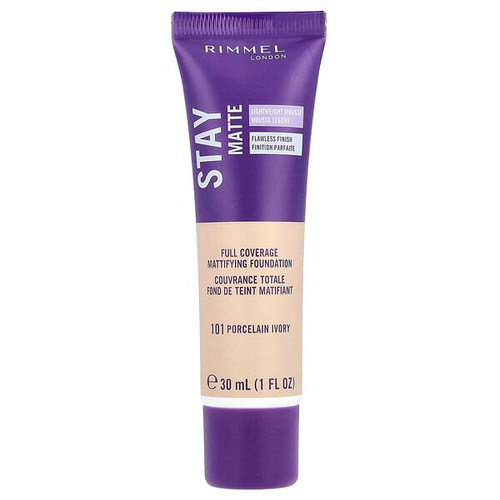 <img alt="Rimmel London, Stay Matte, Full Coverage Mattifying Foundation, 101 Porcelain Ivory, 1 fl oz (30 ml)" title="Rimmel London, Stay Matte, Full Coverage Mattifying Foundation, 101 Porcelain Ivory, 1 fl oz (30 ml),3607342692251"