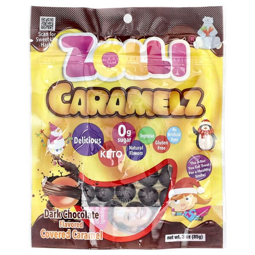 <img alt="Zollipops, Caramelz, Dark Chocolate, 3 oz (85 g)" title="Zollipops, Caramelz, Dark Chocolate, 3 oz (85 g),853231003889"