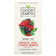 <img alt="Good Earth Teas, Sensorial Blends, Herbal Tea, Hibiscus, Rose & Sweet Berries, 15 Biodegradable Teabags, 1.48 oz (42 g)" title="Good Earth Teas, Sensorial Blends, Herbal Tea, Hibiscus, Rose & Sweet Berries, 15 Biodegradable Teabags, 1.48 oz (42 g),027018105015"