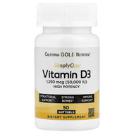 <img alt="California Gold Nutrition, SimplyOne, Vitamin D3, 1,250 mcg (50,000 IU), 50 Softgels" title="California Gold Nutrition, SimplyOne, Vitamin D3, 1,250 mcg (50,000 IU), 50 Softgels,033739003783"