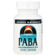<img alt="Source Naturals, PABA, 100 mg, 100 Tablets" title="Source Naturals, PABA, 100 mg, 100 Tablets,021078005070"