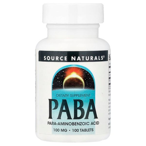 <img alt="Source Naturals, PABA, 100 mg, 100 Tablets" title="Source Naturals, PABA, 100 mg, 100 Tablets,021078005070"