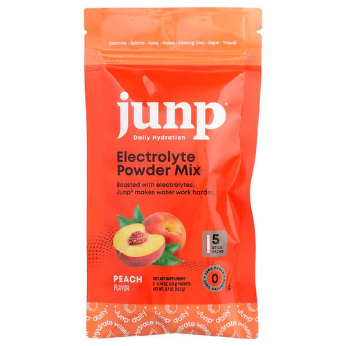 <img alt="3 PACK of JUNP Hydration, Electrolyte Powder Mix, Peach, 5 Stick Packs, 0.14 oz (3.9 g) Each" title="3 PACK of JUNP Hydration, Electrolyte Powder Mix, Peach, 5 Stick Packs, 0.14 oz (3.9 g) Each,848998062606"