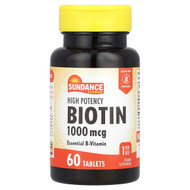 <img alt="Sundance Vitamins, High Potency Biotin, 1,000 mcg, 60 Tablets" title="Sundance Vitamins, High Potency Biotin, 1,000 mcg, 60 Tablets,840093102287"