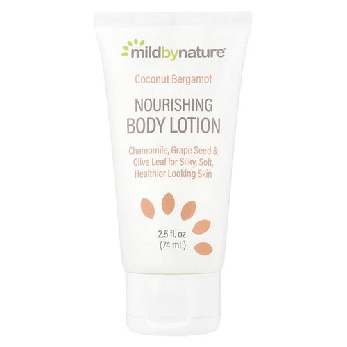 <img alt="Mild By Nature, Nourishing Body Lotion, Coconut Bergamot, 2.5 fl oz (74 ml)" title="Mild By Nature, Nourishing Body Lotion, Coconut Bergamot, 2.5 fl oz (74 ml),898220021567"