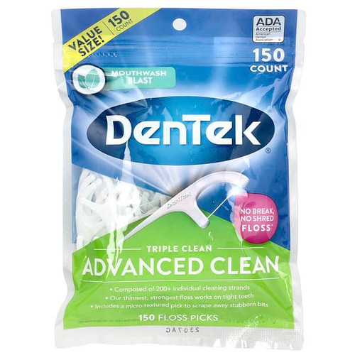 <img alt="DenTek, Advanced Clean Floss Picks, Mouthwash Blast, 150 Floss Picks" title="DenTek, Advanced Clean Floss Picks, Mouthwash Blast, 150 Floss Picks,047701001905"