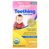 <img alt="Ddrops, Baby, Organic Teething Liquid Drops, For Ages 3 Months+, 60 Drops, 0.06 fl oz (1.7 ml)" title="Ddrops, Baby, Organic Teething Liquid Drops, For Ages 3 Months+, 60 Drops, 0.06 fl oz (1.7 ml),814947000432"